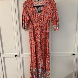 SHEIN Size L Button Up Midi Dress